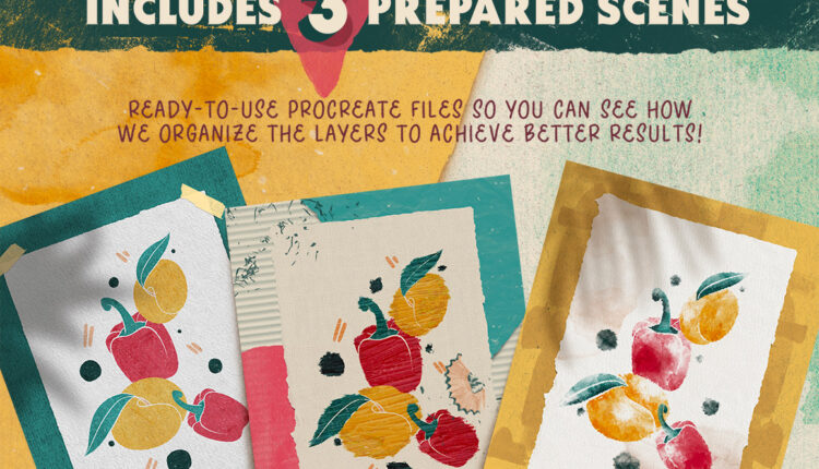 مجموعه پس زمینه و 87 براش Background Set   Procreate