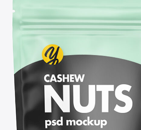 موکاپ بسته بندی بادام زمینی –  Frosted Pouch Mockup