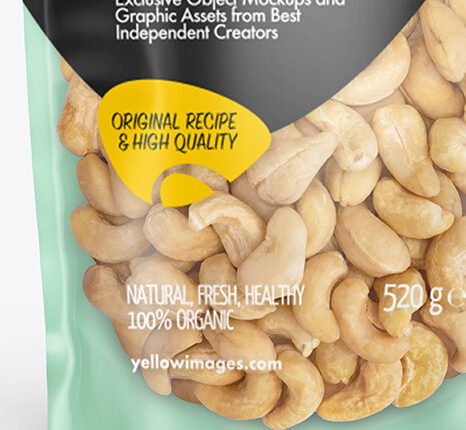 موکاپ بسته بندی بادام زمینی –  Frosted Pouch Mockup