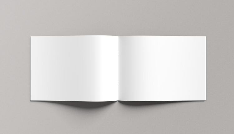 موکاپ کاتالوگ افقی    A4 Landscape Brochure Mockup