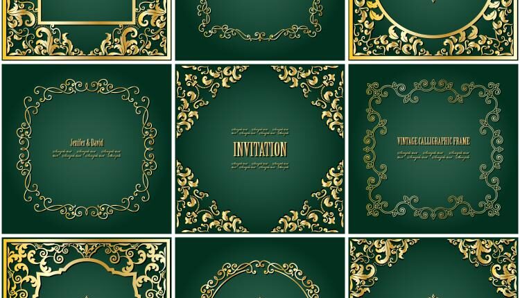 وکتور طرح اسلیمی کارت دعوت  – Invitation Cards  Vector