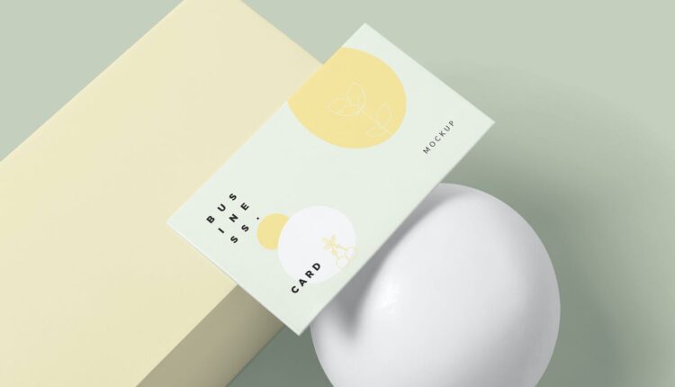 موکاپ کارت ویزیت در فضای سه بعدی   Business Card Mockups