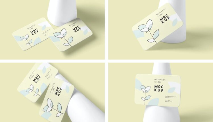 موکاپ کارت ویزیت دورگرد – Edges Business Card Mockups