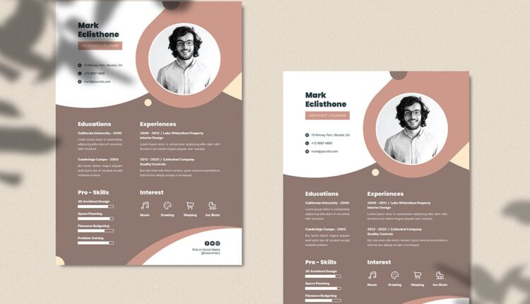 قالب آماده رزومه کاری – Architect CV Resume
