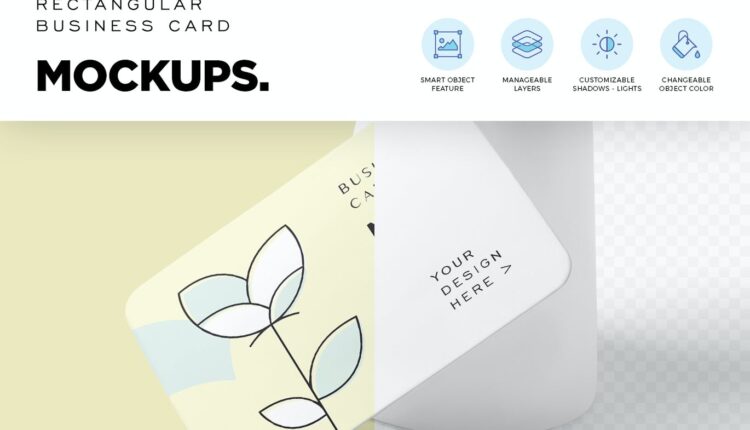 موکاپ کارت ویزیت دورگرد – Edges Business Card Mockups
