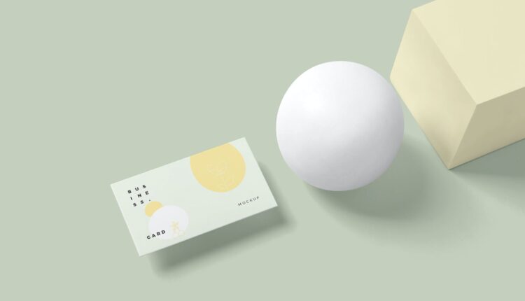 موکاپ کارت ویزیت در فضای سه بعدی   Business Card Mockups
