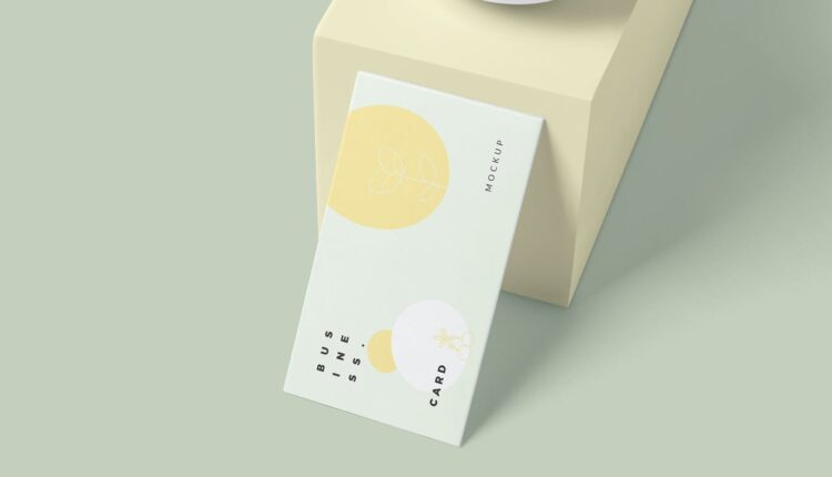موکاپ کارت ویزیت در فضای سه بعدی   Business Card Mockups
