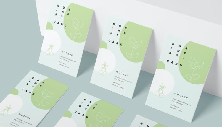 موکاپ کارت ویزیت عمودی –  Business Card Mockups