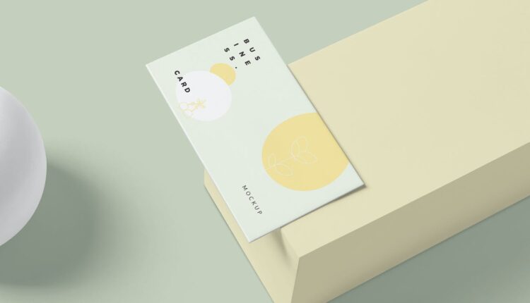 موکاپ کارت ویزیت در فضای سه بعدی   Business Card Mockups
