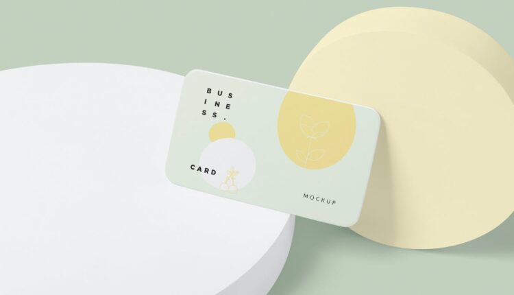 موکاپ کارت ویزیت کوچک دورگرد – Us Size Business Card