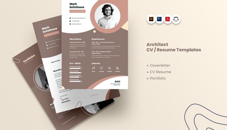 قالب آماده رزومه کاری – Architect CV Resume