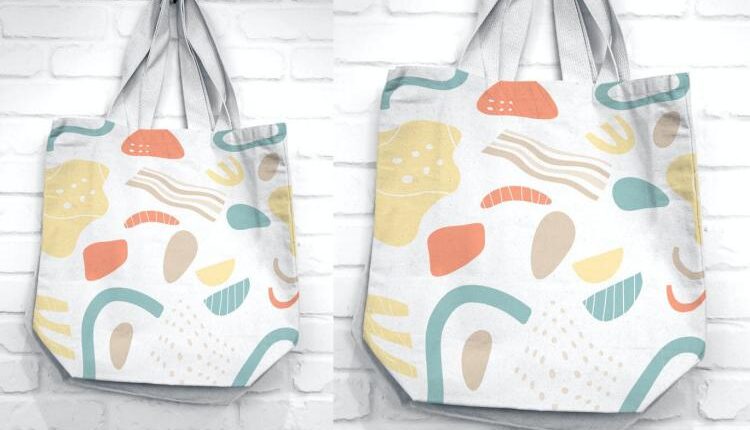 موکاپ کیف پارچه ای آویزان از دیوار – Tote Bag Mockup Vol 02