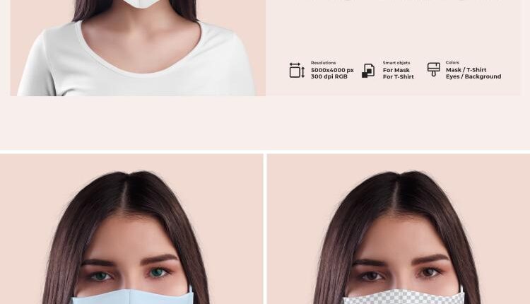 موکاپ ماسک پارچه ای  – Mockup Face Mask Design