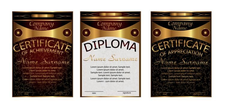 وکتور آماده مدرک و گواهی – Vector Certificate And Diploma