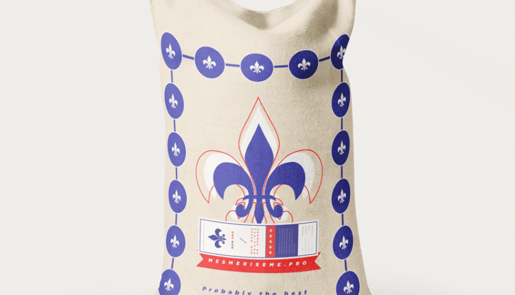 موکاپ گونی برنج با جنس کنفی – Gunny Bag Sack Mockup