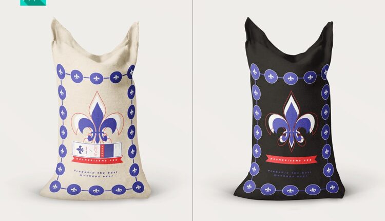 موکاپ گونی برنج با جنس کنفی – Gunny Bag Sack Mockup