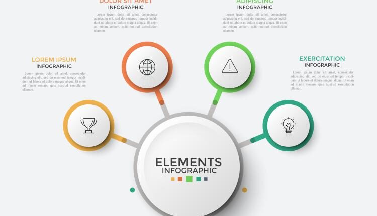 وکتورآماده اینفوگرافیک نموداری – Infographic Solutions