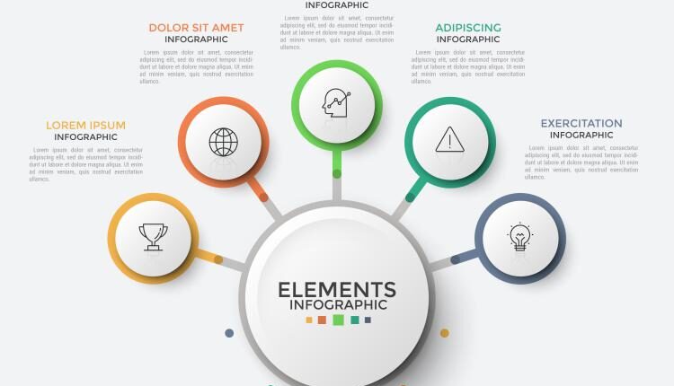 وکتورآماده اینفوگرافیک نموداری – Infographic Solutions