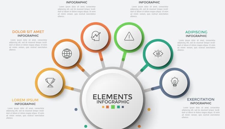 وکتورآماده اینفوگرافیک نموداری – Infographic Solutions