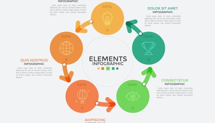 وکتورآماده اینفوگرافیک نموداری – Infographic Solutions