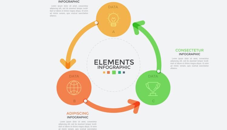 وکتورآماده اینفوگرافیک نموداری – Infographic Solutions