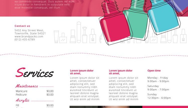 فایل آماده طراحی برای ناخنکار – Nail Bar Templates Pack