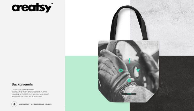 موکاپ کیسه پارچه ای خرید – Shopper Canvas Bag Mockup Set