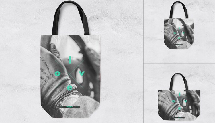 موکاپ کیسه پارچه ای خرید – Shopper Canvas Bag Mockup Set