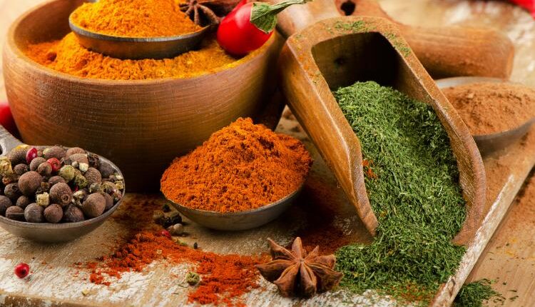 عکس استوک ادویه جات – Spices In Various Containers Photo