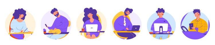 فایل وکتور تصویرسازی دورکاری  – Remote Office Illustration