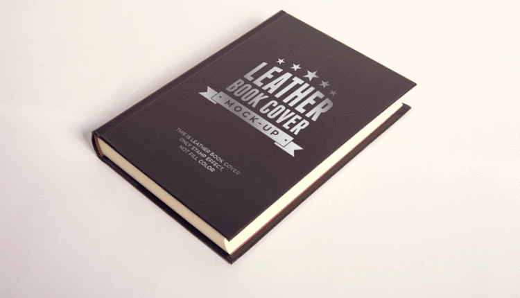 موکاپ جلد طلاکوب شومیز کتاب –Leather Book Cover Mock Up