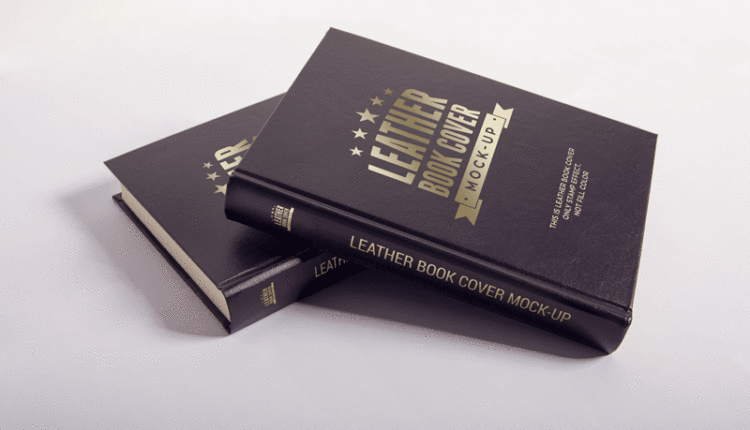 موکاپ جلد طلاکوب شومیز کتاب –Leather Book Cover Mock Up