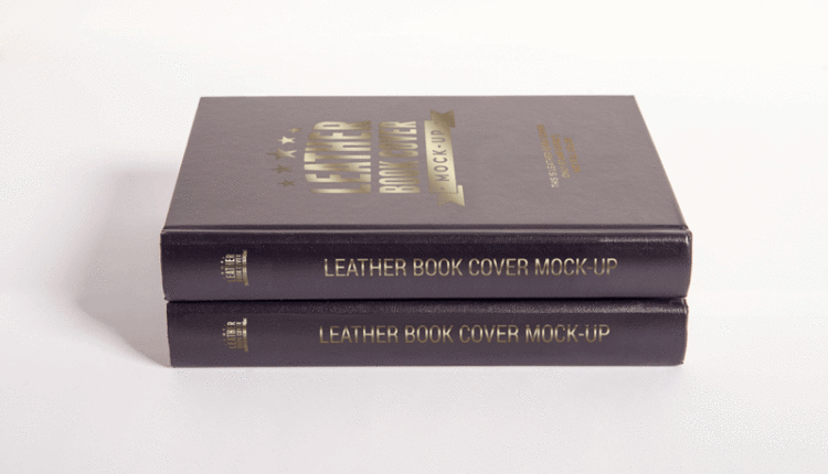 موکاپ جلد طلاکوب شومیز کتاب –Leather Book Cover Mock Up