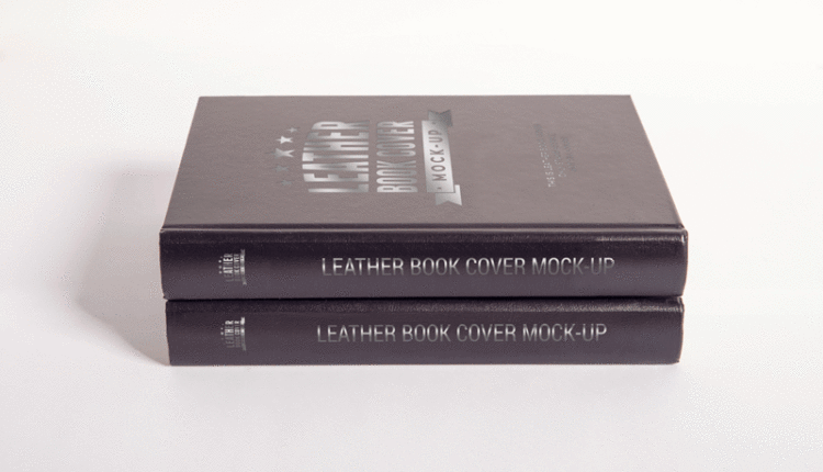 موکاپ جلد طلاکوب شومیز کتاب –Leather Book Cover Mock Up