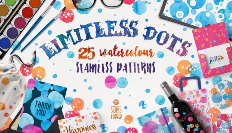پترن نقطه ای آبرنگی  – Limitless Dots, Pattern Pack