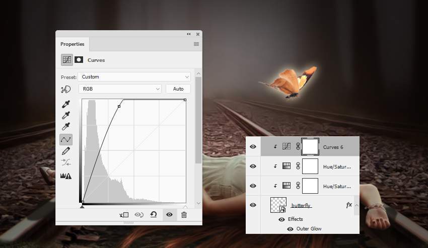 آموزش ساخت عکسی از یک پروانه جادویی در فتوشاپ پروانه جادویی