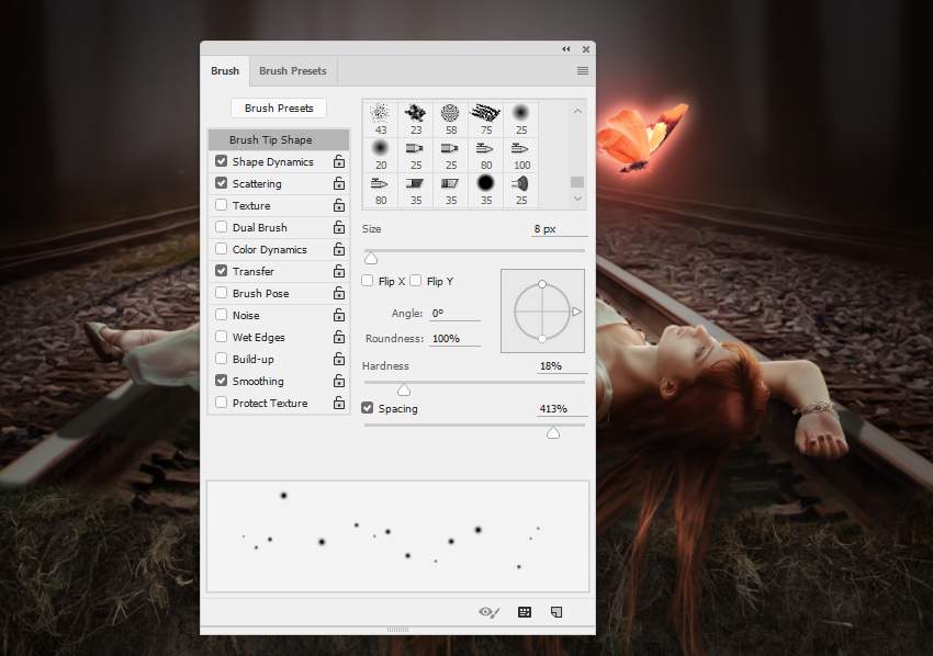 آموزش ساخت عکسی از یک پروانه جادویی در فتوشاپ پروانه جادویی