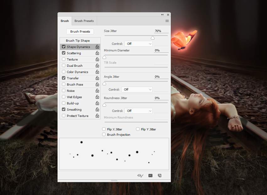 آموزش ساخت عکسی از یک پروانه جادویی در فتوشاپ پروانه جادویی