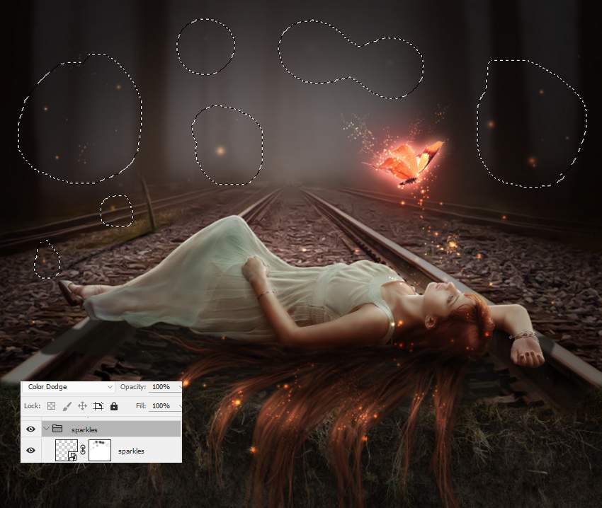 آموزش ساخت عکسی از یک پروانه جادویی در فتوشاپ پروانه جادویی