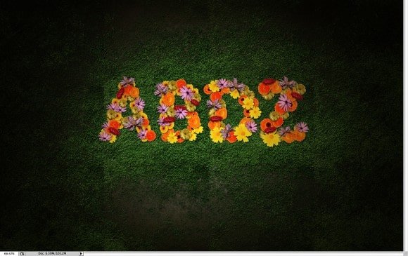 آموزش تایپوگرافی طرح گل در فتوشاپ 