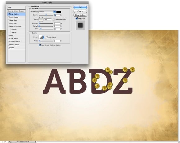 آموزش تایپوگرافی طرح گل در فتوشاپ 
