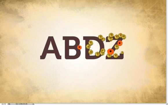 آموزش تایپوگرافی طرح گل در فتوشاپ 