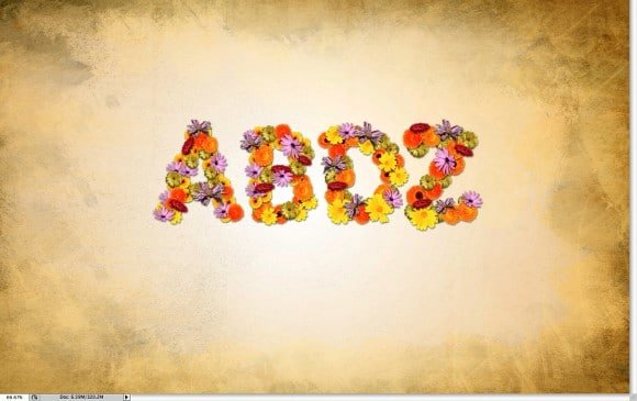 آموزش تایپوگرافی طرح گل در فتوشاپ 