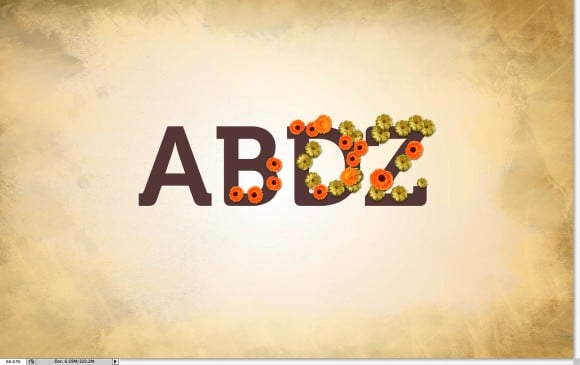 آموزش تایپوگرافی طرح گل در فتوشاپ 