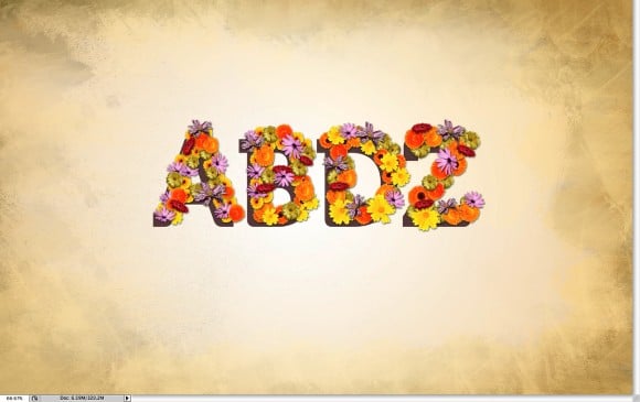 آموزش تایپوگرافی طرح گل در فتوشاپ 