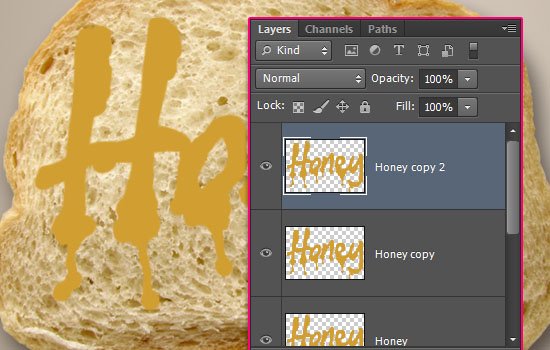 طراحی یک متن عسلی